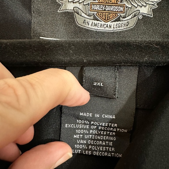 Genuine Harley Davidson Flames Button Down Short Sleeve Shirt 2XL - Picture 2 of 8